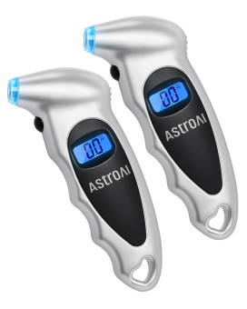 Astroai 2 Pack Digital Tire Pressure Gauge 150 Psi 4 Settings For Car Truck Bicycle With Backlit Lcd And Nonslip Grip Car Acces