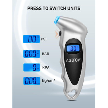 Astroai 2 Pack Digital Tire Pressure Gauge 150 Psi 4 Settings For Car Truck Bicycle With Backlit Lcd And Nonslip Grip Car Acces