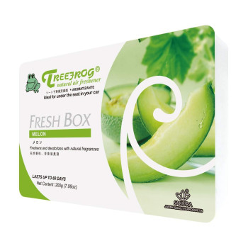 Treefrog Fresh Box 6 Packs Assorted Scent Car Air Freshener Melon Lemon New Car Marine Squash White Peach Black Squash Sce