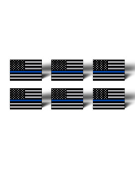 Blue Line 6 Pack Mini American Flag Subdued Stickers Decals Lives Matter Support Police Tag Usa