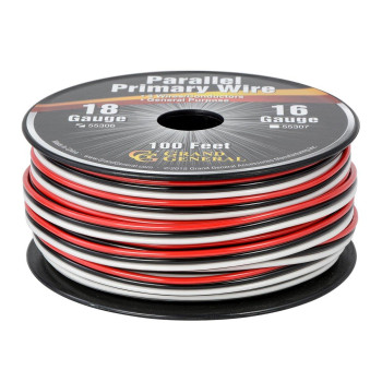 Gg Grand General 55306 Parallel Primary 3Wire 100Ft Roll With Spool For Trucks Automobile And More Black Red White