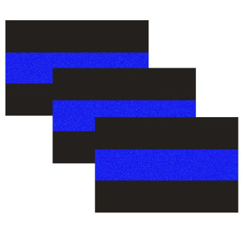 3 Pack Reflective Police Thin Blue Line Bumper Decal Stickers 4 X 26 Compatible With Cars Trucks Honoring Police Law E