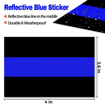 3 Pack Reflective Police Thin Blue Line Bumper Decal Stickers 4 X 26 Compatible With Cars Trucks Honoring Police Law E