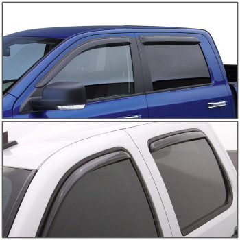 Auto Dynasty Compatible With Ford F150 Super Cab 4Pcs Tapeon Window Visor Deflector Rain Guard