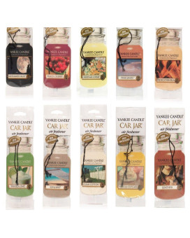 Yankee Candle Assorted Paper Car Jar Air Fresheners 10 Scents Variety Pack