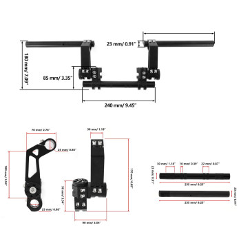 Innoglow 78 Motorcycle Handlebar Adjustable Steering Handle Bar Set Kit System 22Mm Fit For Most 125Cc Scooter