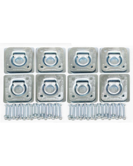 Libra Set Of 8 Recessed Drings Wbacking Plates Hardware Trailer Rv Flush Mount Tiedown 27042