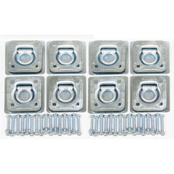 Libra Set Of 8 Recessed Drings Wbacking Plates Hardware Trailer Rv Flush Mount Tiedown 27042