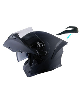 1Storm Motorcycle Modular Full Face Helmet Flip Up Dual Visor Sun Shield Hb89 Matt Black Size Xl