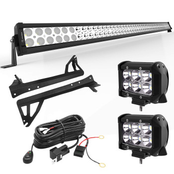 Yitamotor Led Light Bar 50 Inches Combo Light Bar 2Pc Inches 18W Spot Light Pods Wiring Harness Roof Mounting Brackets Com