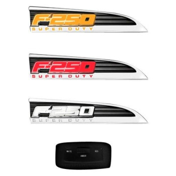 Recon Truck Accessories REC264285CH Illuminated Emblems Fender Emblems in Chrome for 2011-2016 F250 2 Piece