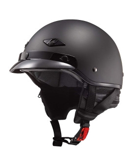 Ls2 Helmets Bagger Motorcycle Half Helmet Matte Black Medium