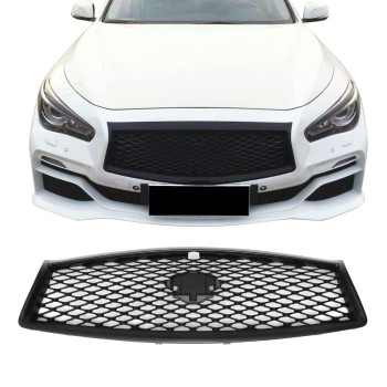 Ikon Motorsports Grille Compatible With 20142017 Infiniti Q50 Eau Rouge Er Style Abs Matte Black Front Bumper Grill Hood Mesh