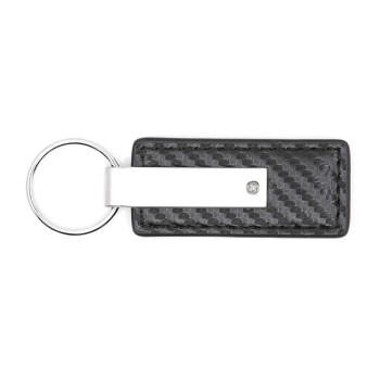 Automotive Gold Carbon Fiber Rectangular Leather Key Chain For Dodge Ram Black