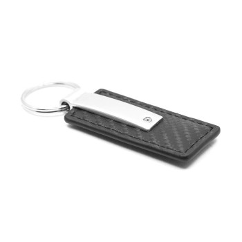 Automotive Gold Carbon Fiber Rectangular Leather Key Chain For Dodge Ram Black