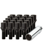 Dpaccessories 20 Black 12X125B Spline Tuner Lug Bolts For Aftermarket Wheels 27Mm Shank Bs27K1Hebk04020