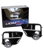 Ijdmtoy Led Daytime Running Light Halogen Fog Lamp Kit Compatible With 20152017 Subaru Wrxsti Includes Led Drl Fog Bezels