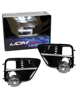 Ijdmtoy Led Daytime Running Light Halogen Fog Lamp Kit Compatible With 20152017 Subaru Wrxsti Includes Led Drl Fog Bezels