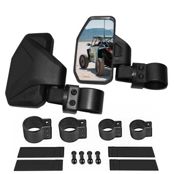 Chupacabra Offroad Utv Side Mirror Kit 2 Pack Fits 16 2 Round Roll Cage Bar Side Utv Mirrors Wbreak Away Adjustable