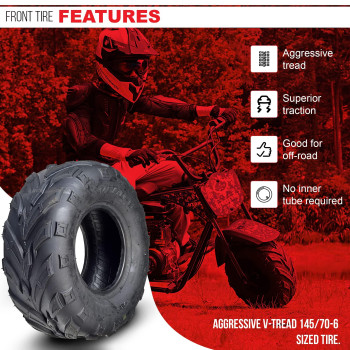 Alveytech 145706 Vtread Tire For The Baja Motorsports 49 Ba49 50 Wd50 Ba50 Doodle Bug Blitz Dirt Bug Racer Trax