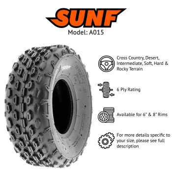 Sunf 145706 Atv Utv Knobby Tire 14570X6 Light Weight 6 Pr A015 Pair Of 2