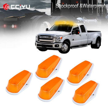 Cciyu 5X Amber Cover Cab Roof Running Lights Top Clearance Marker Lights Cab Marker Light Assembly For 19731997 Ford F150 F25