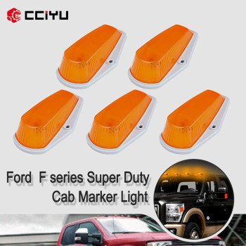 Cciyu 5X Amber Cover Cab Roof Running Lights Top Clearance Marker Lights Cab Marker Light Assembly For 19731997 Ford F150 F25