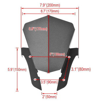 Amazicha Black Windscreen Windshield Compatible With Yamaha Fz07 Fz07 20132017