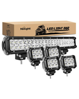 Nilight Zh003 20Inch 126W Spot Flood Combo Led Light Bar 4Pcs 4Inch 18W Spot Led Pods Fog Lights For Jeep Wrangler Boat Truck