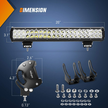 Nilight Zh003 20Inch 126W Spot Flood Combo Led Light Bar 4Pcs 4Inch 18W Spot Led Pods Fog Lights For Jeep Wrangler Boat Truck