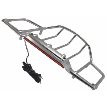 Bagger Brothers BB-STPR-LED-C Tour-Pak Luggage Rack with LED Running & Brake Light for 1987-2017 Tour-Pak Lids&44; Chrome