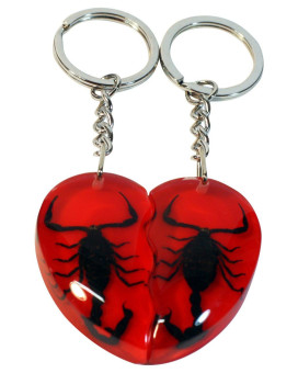 Realbug Scorpion Double Heart Key Chain Redblack Small