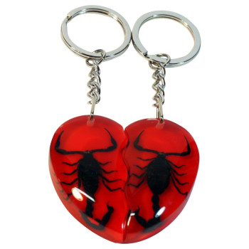 Realbug Scorpion Double Heart Key Chain Redblack Small