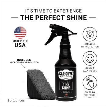 Car Guys Tire Shine Spray The Perfect Shine Durable And User Friendly Tire Dressing Long Lasting Uv Protection 18 Oz Kit