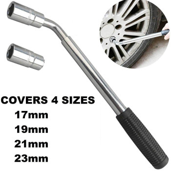 Extendable Lug Nut Wrench Van Car Tyre Wheel Brace Socket 17192123Mm Rubber Handle