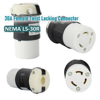 Xhaibei Rv 30 Amp Power Inlet Plug Kit Black 125V Nema L530R Plug Female Twist Locking Connector With Weatherpoof Cover Boot