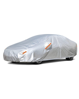 Kayme Car Covers For Automobiles Waterproof All Weather Sun Uv Rain Protection With Zipper Mirror Pocket Fit Sedan 186 To 193 I