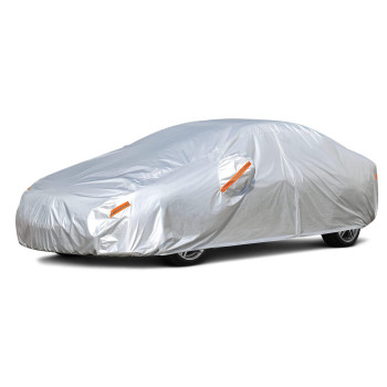 Kayme Car Covers For Automobiles Waterproof All Weather Sun Uv Rain Protection With Zipper Mirror Pocket Fit Sedan 186 To 193 I