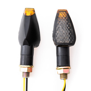 Evomosa Mini Stalk Arrow Light Motorcycle Turn Signals Lights 10Mm Universal Motorbike Led Indicator Blinker Amber Lamp2 Pcs