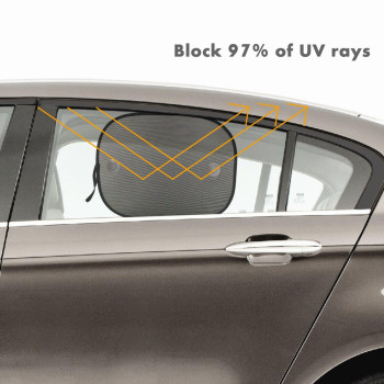 Relarr Car Shade For Window Interior Screen Doublelayer Mesh Sun Block Protect Baby From Sunlight Uv Rays 2 Pcs