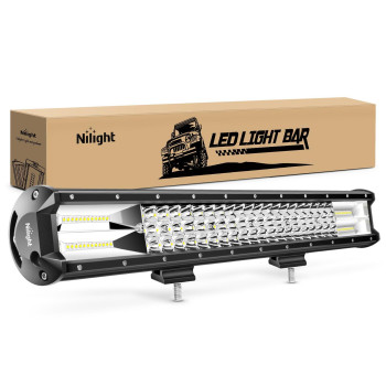 Nilight 18005Ca 26Inch Triple Row Lights 297W 29700Lm Flood Spot Combo Beam Bar Driving Boat Super Bright Led Off Road Trucks