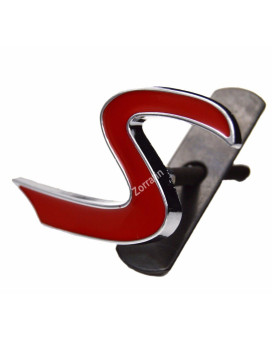 Metal Red S Lettering Front Grille Grill Chrome Wmount Emblem Badge For Mini Cooper R50 R53 R55 R56 R57 R59 F56 F55