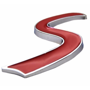 Metal Red S Lettering Front Grille Grill Chrome Wmount Emblem Badge For Mini Cooper R50 R53 R55 R56 R57 R59 F56 F55