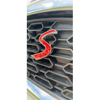 Metal Red S Lettering Front Grille Grill Chrome Wmount Emblem Badge For Mini Cooper R50 R53 R55 R56 R57 R59 F56 F55