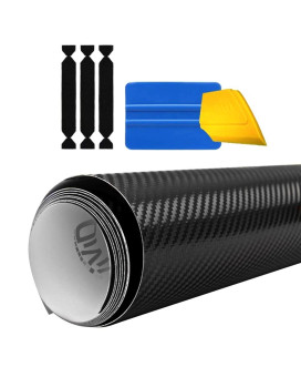 Vvivid Black Carbon Fiber Automotive Vinyl Wrap Film W 3M Toolkit 1Ft X 5Ft