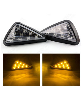 Taswk Triangle Flush Led Motorcycle Turn Signals Blinkers Indicator Lights 1 Pair Amber