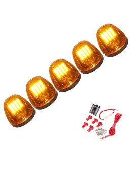 5 Pcs Amber Lens 16 Amber Led Cab Marker Clearance Light Roof Running Light Assembly 20032016 Fit For Dodge Ram 1500 2500 3500