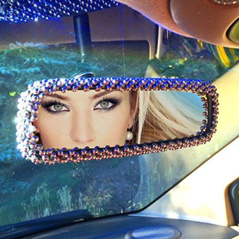 Bling Chrome Faceted Rear View Mirror Cover With New Self Adhesive