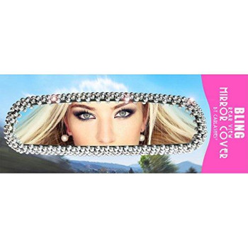 Bling Chrome Faceted Rear View Mirror Cover With New Self Adhesive