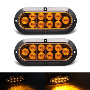 Tmh 6 Oval Amber Led Trailer Tail Light Surface Mount 10 Led Waterproof Stop Brake Turn Trailer Lights For Truck Rv Bus Lorry